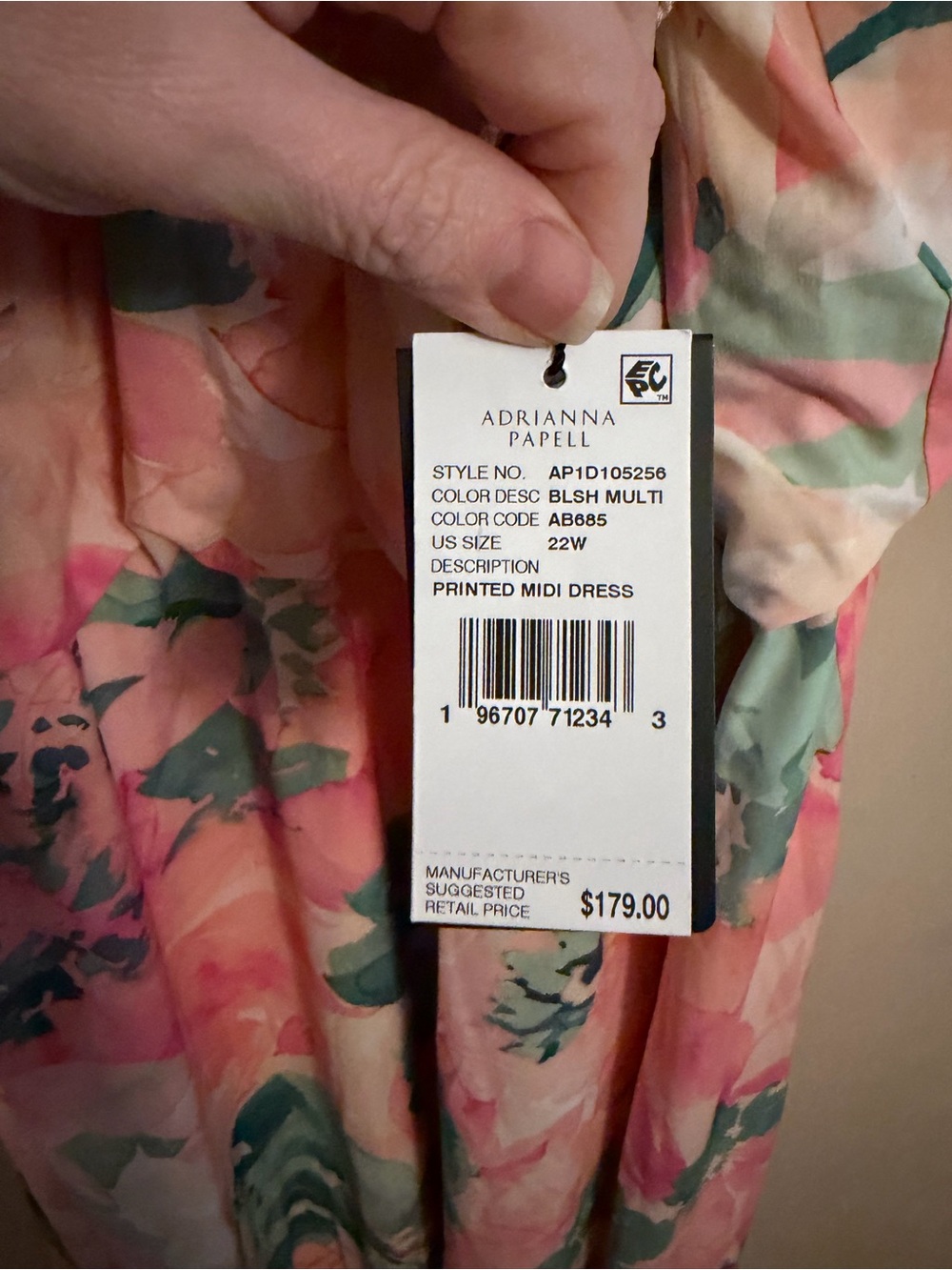 Adrianna Papell Pastel Floral Halter Maxi Dress in Pink and Mint - Picture 4 of 5